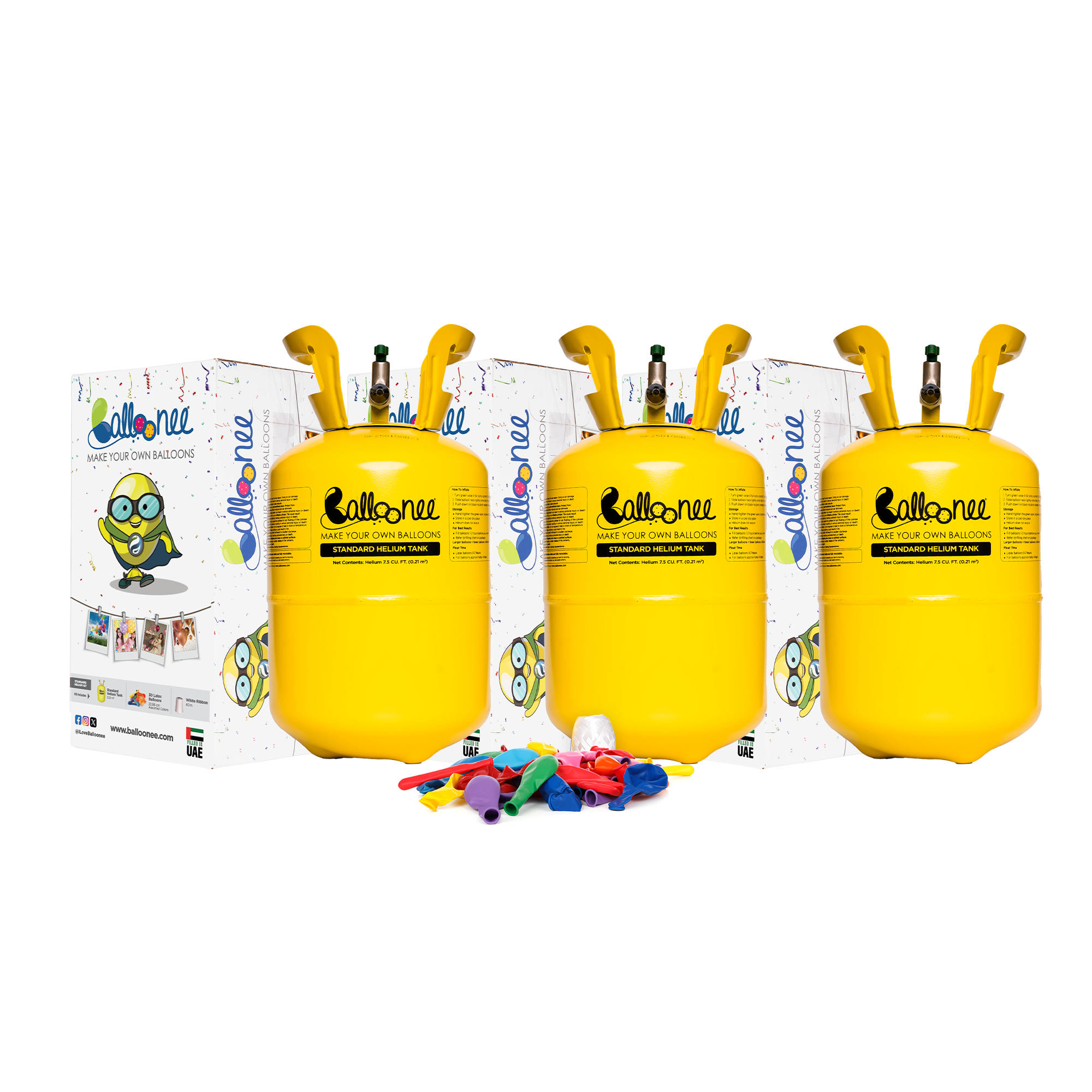 Balloonee Standard Disposable Helium Party Kit - Combo Pack of 3 ...