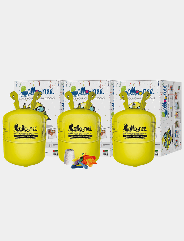 Balloonee Jumbo Disposable Helium Party Kit - Combo Pack of 3