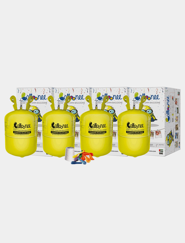 Balloonee Standard Disposable Helium Party Kit - Combo Pack of 4